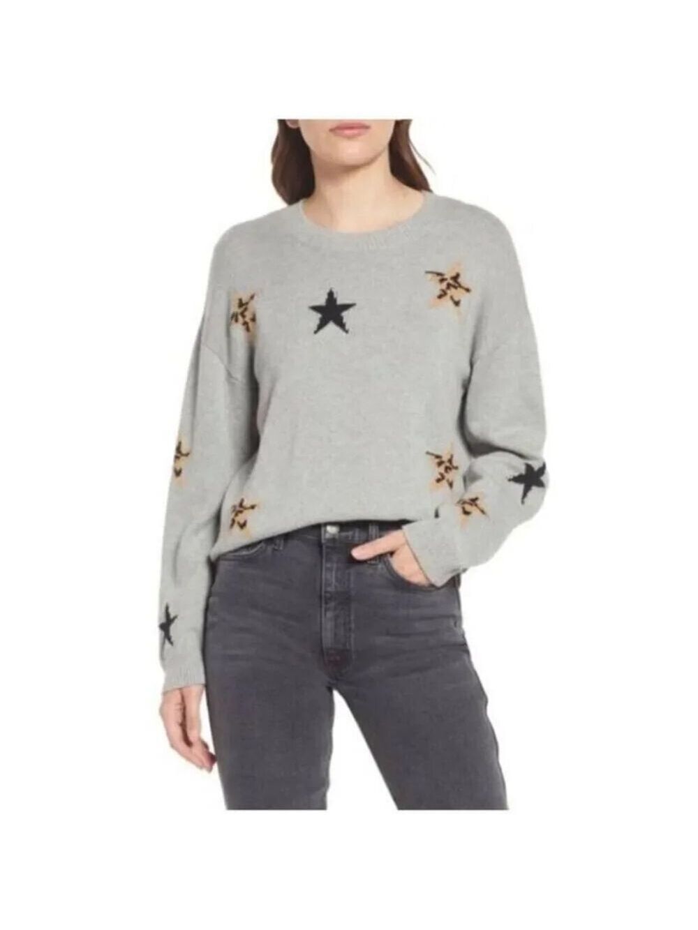 NWOT Rails Percy Heather Gray Animal Star Sweater Sz M